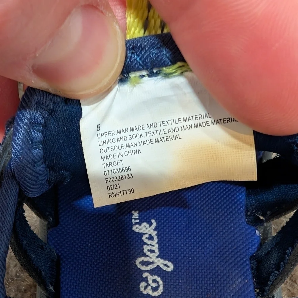 Cat & Jack Boys Blue Gray Afton Hiking Sandals Size 5 Baby